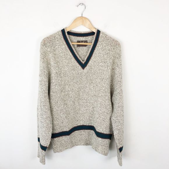 Vintage Other - Vintage Varsity Wool V-Neck Sweater